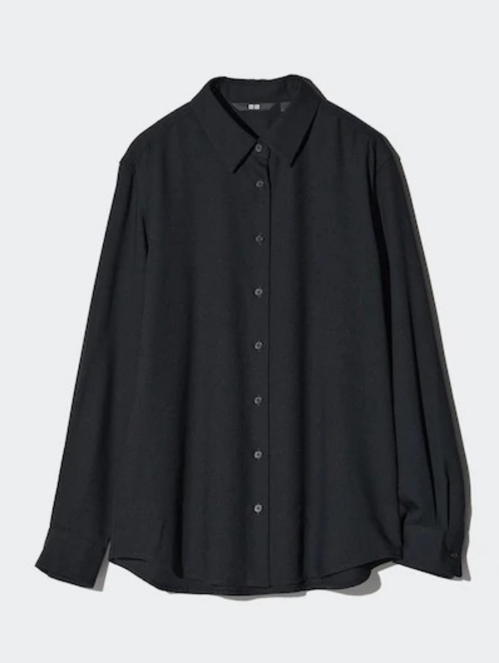 Uniqlo Black Button-Down Long Sleeve Rayon Shirt Xsmall